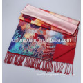 Fashionable Double Layers Pattern Printed and Stripe Long Scarf Colorful Scarves For Winter